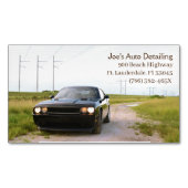 2013ブラックアメリカンマッスルカー車の マグネット名刺 (正面)