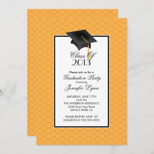 2013モダン年卒業パーティー招待状 招待状 (正面/裏面)