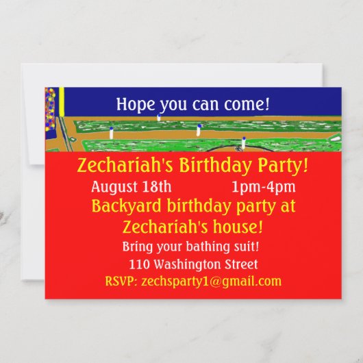 2013人の子供のスポーツの野球の誕生日のパーティの招待状 招待状 (裏面)