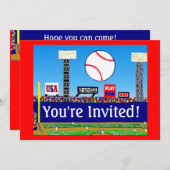 2013人の子供のスポーツの野球の誕生日のパーティの招待状 招待状 (正面/裏面)