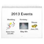 2013匹のイベントのカレンダー カレンダー (カバー)