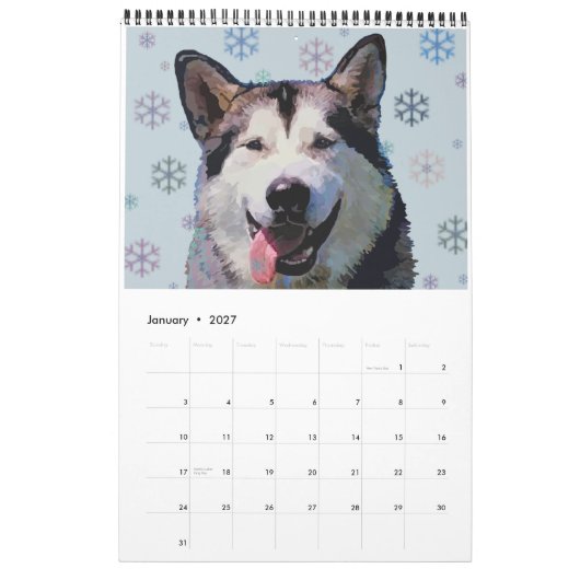 2013匹の大きい犬のカレンダー カレンダー (1月 2027)