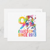 2013年から9歳の素晴らしいダッビングユニコーン ポストカード (正面/裏面)