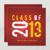 2013年のエレガントで赤くおよび黄色のクラス 招待状 (正面/裏面)