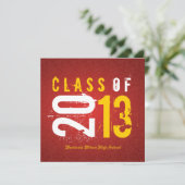 2013年のエレガントで赤くおよび黄色のクラス 招待状 (スタンド正面)