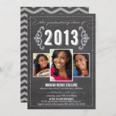 2013年のクラスChalkboard卒業写真招待状 招待状 (正面/裏面)