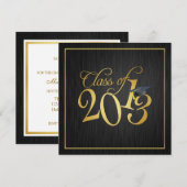 2013年のファンキーな黒および金ゴールドのクラス 招待状 (正面/裏面)