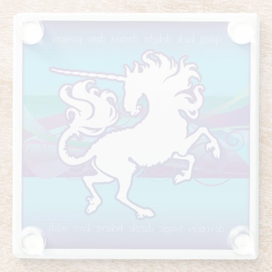 2013年のミンクの巣の感動的なユニコーンガラスのコースター ガラスコースター (裏面)
