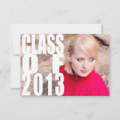 2013年のモダンな卒業カードクラス 招待状 (裏面)