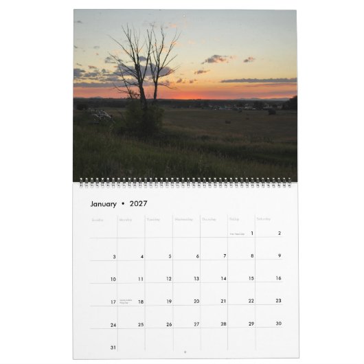 2013年のモンタナの景色の日没の写真撮影のカレンダー カレンダー (1月 2027)