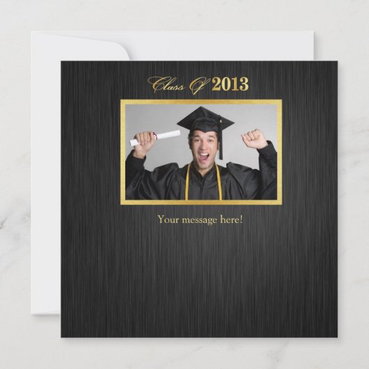 2013年の卒業のエレガントな"金ゴールド"のクラスは感謝していしています サンキューカード (裏面)