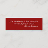 2013年の卒業のシマリスのしおりのクラス コーリングカード (裏面)