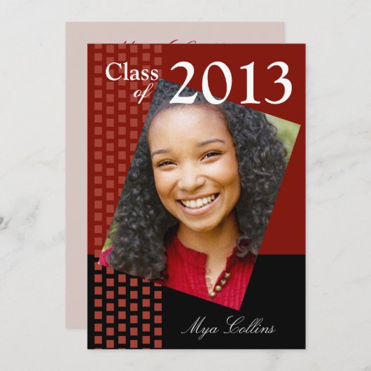 2013年の卒業生の写真のパーティーのはっきりしたで新しいクラス 招待状 (正面/裏面)