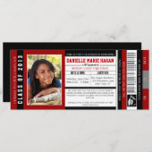 2013年の卒業VIPの入場のチケットのクラス 招待状 (正面/裏面)