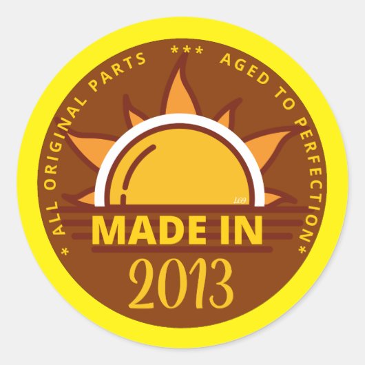 2013年の誕生日おもしろいプレゼント ラウンドシール (正面)