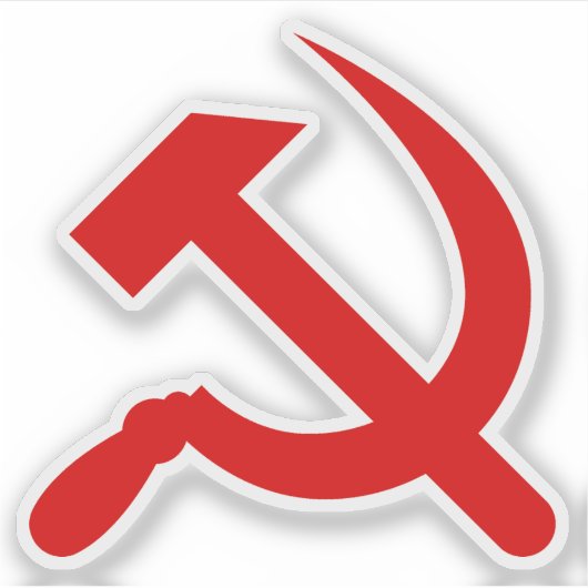 2013年の金槌と鎌（赤） シール (正面)