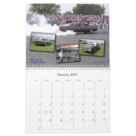 2013年のC体のMoparのカレンダー カレンダー (1月 2027)