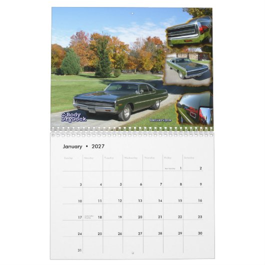 2013年のC体のMoparのカレンダー カレンダー (1月 2027)