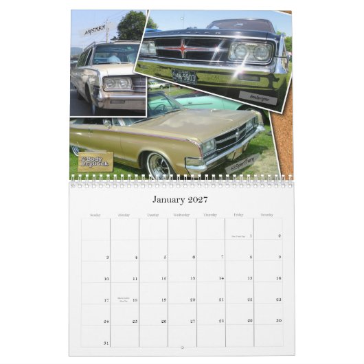 2013年のC体のMoparのカレンダー カレンダー (1月 2027)