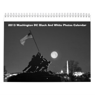 2013年のWashington D.C.の白黒写真のカレンダー カレンダー