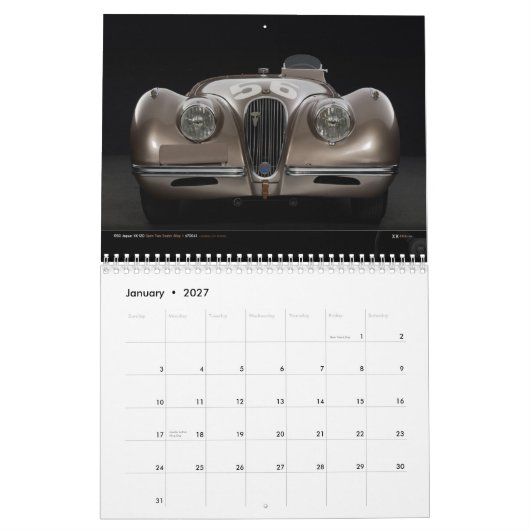 2013年のXKdataの資金集めをするカレンダー カレンダー (1月 2027)