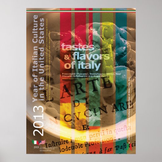 2013年イタリアイタリアン文化の年の食のポスター ポスター (正面)