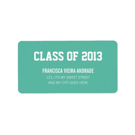 2013年エメラルドグリーン高校卒業 ラベル (正面)