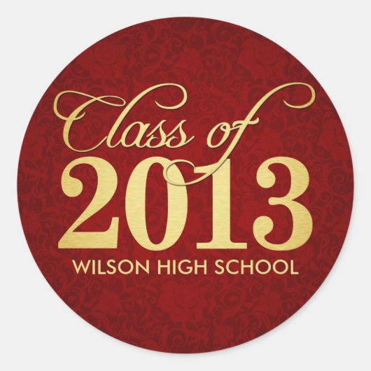 2013年エレガントの赤フローラマスクと金ゴールドクラス ラウンドシール (正面)