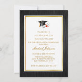 2013年エレガント卒業金ゴールド·ブラック·クラス 招待状 (裏面)