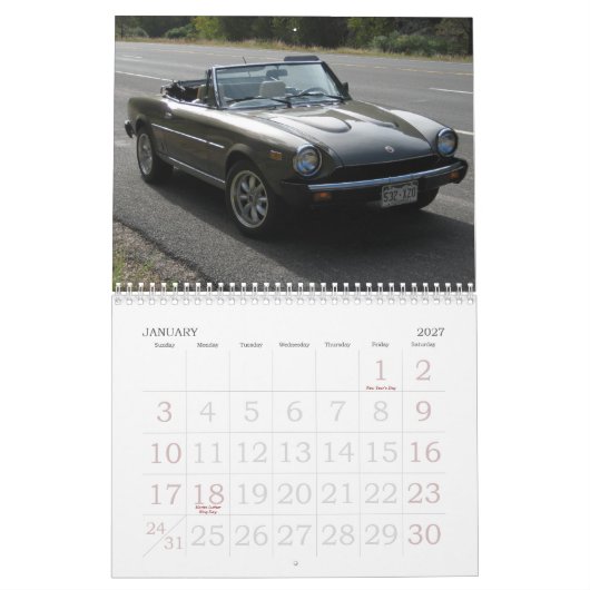 2013年カレンダーフィアット124 Spider カレンダー (1月 2027)
