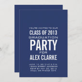 2013年シンプルブルークラスパーティの招待状 招待状 (正面/裏面)