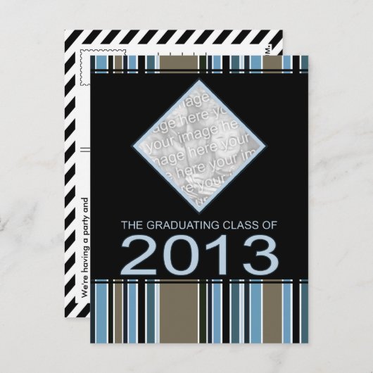 2013年ストライプの卒業発表 案内ポストカード (正面/裏面)