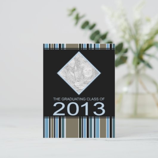 2013年ストライプの卒業発表 案内ポストカード (スタンド正面)