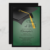 2013年ブラック·グラッド·キャップ卒業パーティーのクラス 招待状 (正面/裏面)