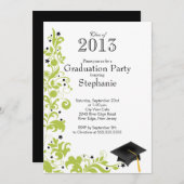 2013年モダン卒業パーティーのグリーンフローラクラス 招待状 (正面/裏面)