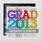 2013年卒業パーティー招待状色 招待状 (正面/裏面)