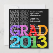 2013年卒業パーティー招待状色 招待状 (裏面)