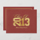 2013年卒業金ゴールド·レッド·クラス 招待状 (正面/裏面)