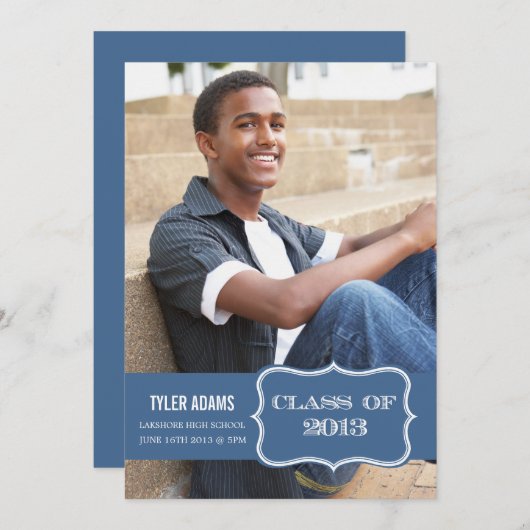 2013年度 ブルーレーベル クラスの卒業カード 招待状 (正面/裏面)