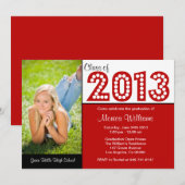 2013年度 赤い卒業パーティー招待状 招待状 (正面/裏面)