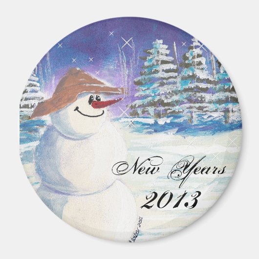 2013年新年雪だるま芸術 マグネット (正面)