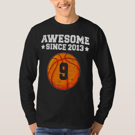 2013年素晴らしバスケットボール9誕生日9年から Tシャツ (正面)