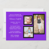 2013年紫ダマスク卒業招待状 招待状 (裏面)