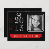 2013年赤と黒の写真グラードクラス 招待状 (正面/裏面)