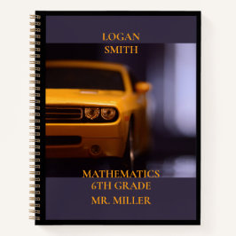 2013年黄色のマッスルカーパーソナライズド学校教室  ノートブック