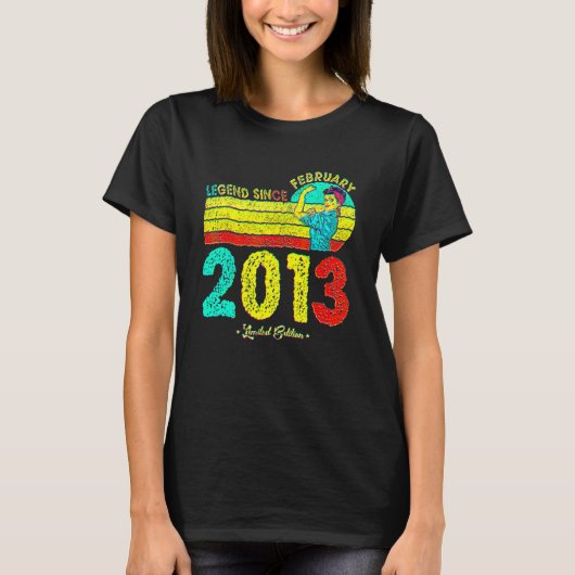 2013年2月生まれの9歳の誕生日 2013年以来の伝説 Tシャツ (正面)