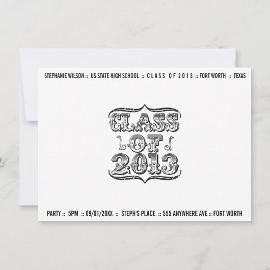 2013年Young & Old Photo Sharite Class of 2013 Card( 招待状 (裏面)