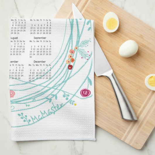2013枚のカレンダーの台所タオルカスタマイズ キッチンタオル (四つ折り)