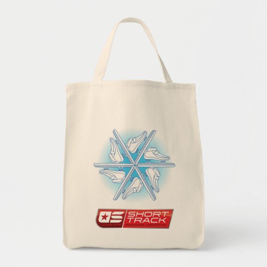 2013米国ジュニアSTのスピードスケートは食料雑貨のトートをむしゃむしゃ食べます トートバッグ (正面)