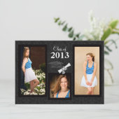 2013黒いダマスク織の卒業の招待状のクラス 招待状 (スタンド正面)